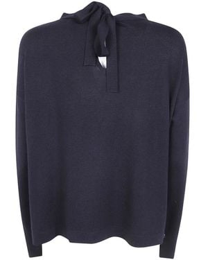 Ma'ry'ya Tie-Fastening Merino Jumper - Blue