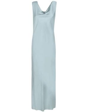Blanca Vita Maxi Cowl-Neck Draped-Back Dress - Blue