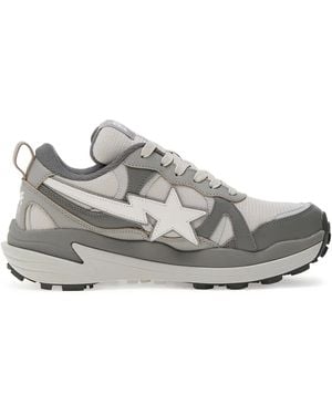 A Bathing Ape Bape Trail Sta Star-Embellished Sneakers - Gray