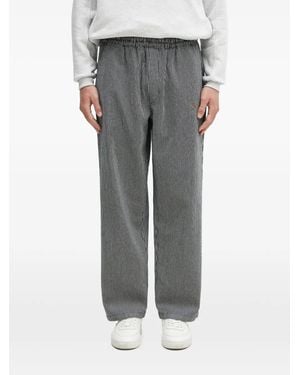 Aries Elastic-Waistband Striped Trousers - Grey