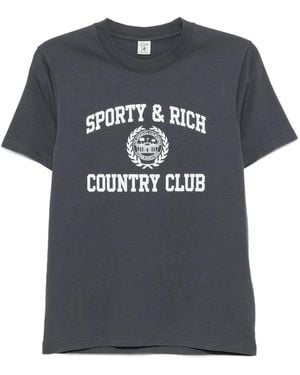 Sporty & Rich T-Shirt À Logo Imprimé - Grey