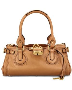 Chloé パドロック レザーバッグ - ブラウン