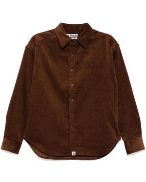 A Bathing Ape Camisa con parche del logo - Marrón