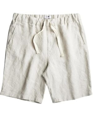 NN07 Elasticated Drawstring Linen Shorts - White