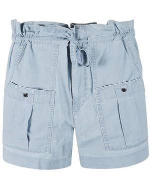Isabel Marant Drawstring Pocketed Short Shorts - Blue