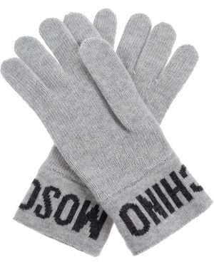 Moschino Guanti Con Logo - Grigio