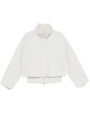 Emporio Armani High-Neck Bomber Jacket - White