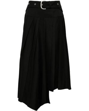 Off-White c/o Virgil Abloh Belted Pleated Midi Skirt - Black