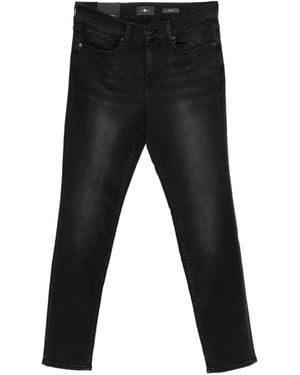 7 For All Mankind Slimmy Faded-Effect Jeans - Black