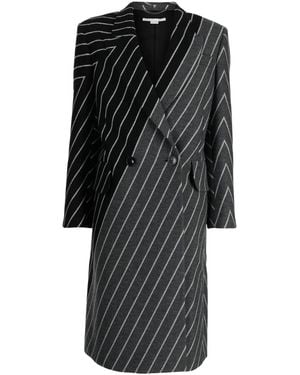 Stella McCartney Multi-Way Stripe Double-Breasted Coat - Black