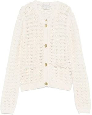 forte_forte ボタン ポケット カーディガン - ホワイト