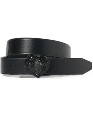 Kurt Geiger Eagle Heart Crystal-Embellished Belt - Black
