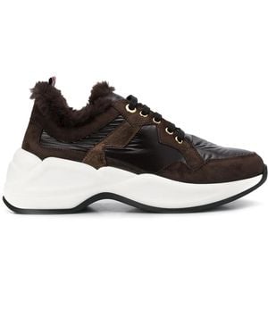 Tosca Blu Faux Fur Low Top Sneakers - Black