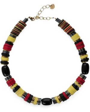 Hijas de Puka Japiur African Beaded Necklace - Metallic