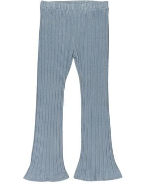 CALLIPYGIAN Lurex Flared Pants - Blue