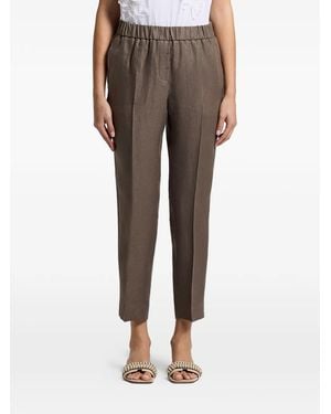 Peserico Elasticated-Waist Trousers - Brown