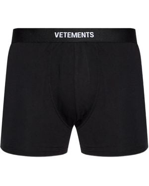Vetements Logo-Waistband Boxers - Black