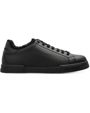 Dolce & Gabbana Portofino Light Calfskin Trainers - Black