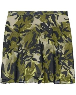 ARMANI EXCHANGE Leaf-Print Mini Skirt - Green
