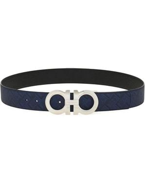 Ferragamo Reversible Gancini Buckle Belt - White