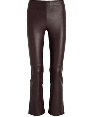 Stouls Flared Leather Pants - Gray