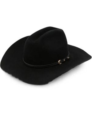 Patrizia Pepe Buckle-Detail Hat - Black