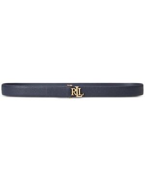 Ralph Lauren Logo-Plaque Pebbled Belt - White