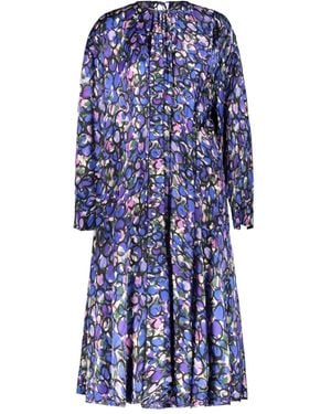 Balenciaga Jacquard Floral-Print Dress - Blue