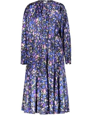 Balenciaga Jacquard Floral-Print Dress - Blue