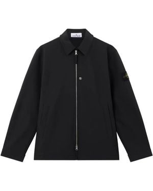 Stone Island Logo-patch jacket - Azul