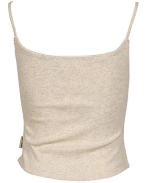 GLOWNY Honey Pointelle-Knit Camisole Top - Natural