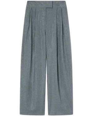 Pinko Pantaloni Dritti Con Strass - Blu