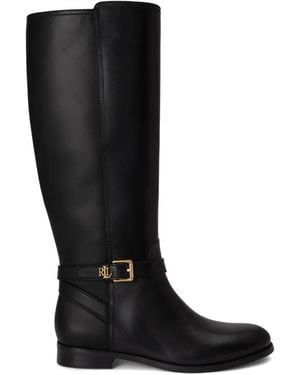 Ralph Lauren Bottines Brooke En Cuir À Boucle - Black