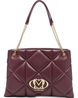 Love Moschino Quilted Chain-Strap Tote Bag - Purple