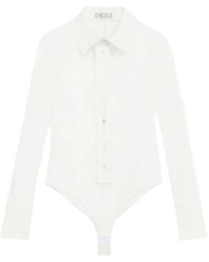 Blumarine Lace-Panelled Shirt - White