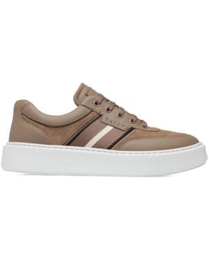 Bally Suede Stripe-Detailing Trainers - Brown