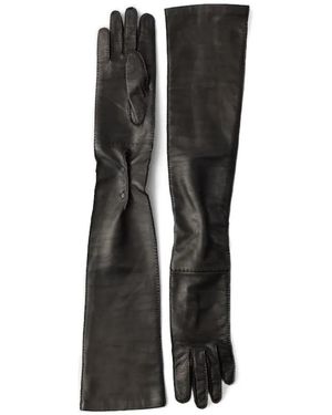 Prada Leather Long Gloves - Black