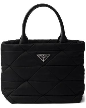 Prada Small Re-Nylon Padded Tote Bag - Black