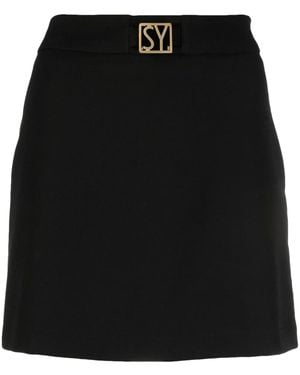 Seventy Logo-Plaque A-Line Miniskirt - Black