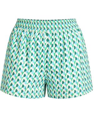 Seafolly Sorrento Elasticated Patterned Shorts - Green