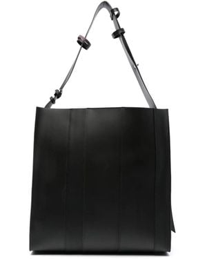 Sunnei Borsa A Spalla Gomma 9 A Righe - Nero