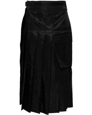 Sacai Gonna Midi Plissettata - Nero