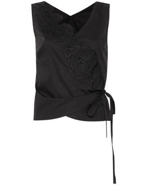 SIR. Klara Wrap Top - Black
