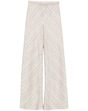 forte_forte Striped Trousers - White