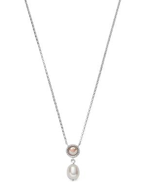 Emporio Armani Pearl Pendant Necklace - Metallic