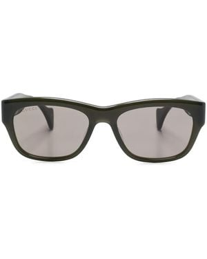 Gucci スクエアフレーム サングラス - グレー
