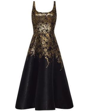 Adam Lippes Veda Floral-Jacquard Midi Dress - Black