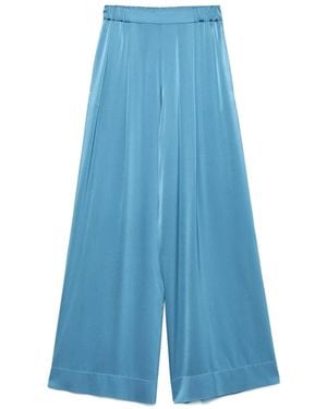 forte_forte Elasticated-Waistband Palazzo Trousers - Blue