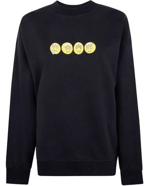 Barrow Emoticon-Print Sweatshirt - Blue