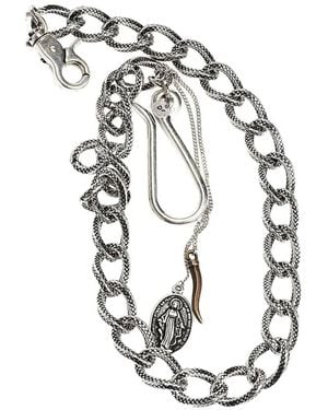 D'Amico Charm-Detail Chain Keychain - White